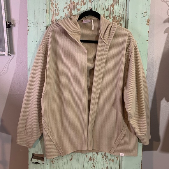 Women’s Urban Outfitters Out From Under tan ribbed open hoodie - Picture 1 of 6
